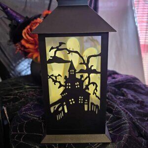Pair of Light-Up Ghost & Haunted House Lanterns | Halloween Decor ( 2 Lanterns!)